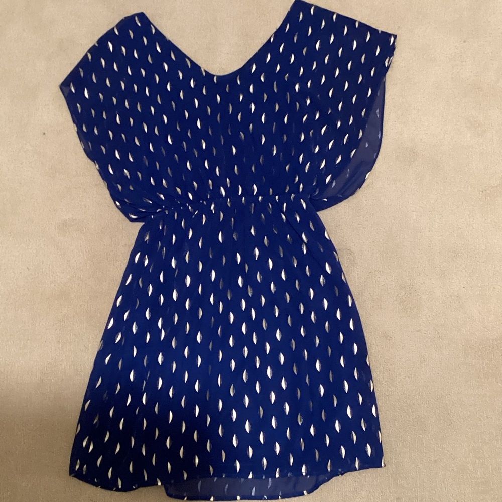 Buttons Navy Blue Womens Dress